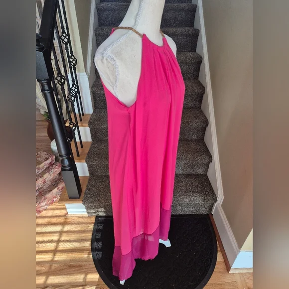 NWT Kate and Lily Hot Pink Long Necklace Dress - Picture 7 of 8